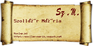 Szollár Mária névjegykártya